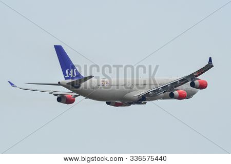 Civil Airplane Taking Off From Tokyo Airport