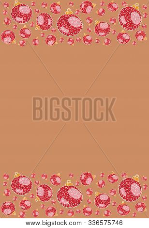 A Christmas Background With A Place For Text, With Christmas Balls Of Red Color Vector Stock Illustr
