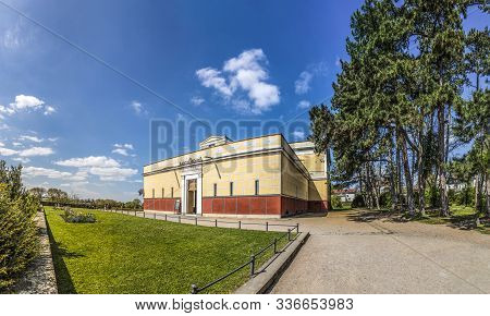 Aschaffenburg, Germany - Apr 20, 2017: Famous Old Pompejanum From The 19th Century  In Aschaffenburg