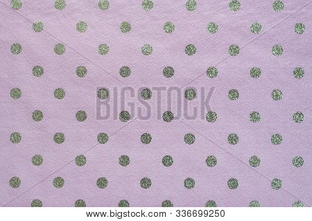Seamless Shiny Polka Dot Wrapping Paper. Lilac Foil For Design Of Gift Wrapping, Wrapping Paper, Wal