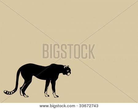 cheeta nero su sfondo marrone, illustrazione vettoriale