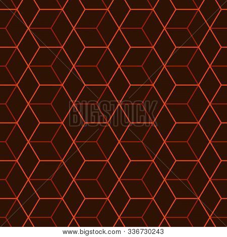 Seamless Abstract Pattern Background. Polygon Pattern Design With Brown Background.