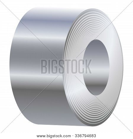 Rolled Steel Icon. Cartoon Of Rolled Steel Vector Icon For Web Design Isolated On White Background