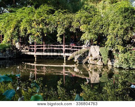 Suzhou, China - October 30, 2017: Evening At Lingering Garden, One Of  The Famous Classical Gardens 