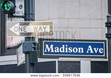 Madison Ave Street Sign In Midtown Manhattan