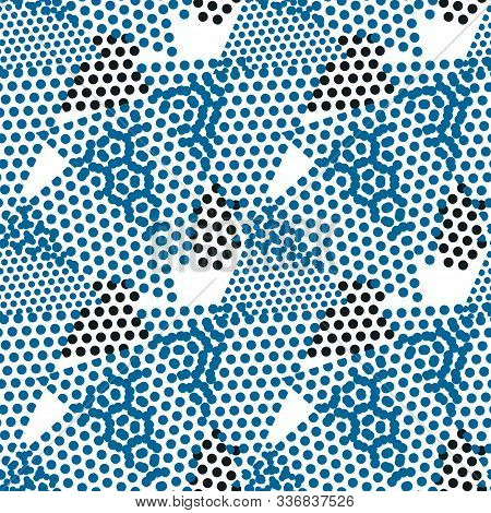 Abstract Seamless Pattern With Graphyc Elements - Points And Dots. Pointillism Style. Geometric Wall