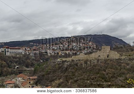 Springtime Panorama Of A Ruins Of Trapezitsa, Medieval Stronghold Located On A Hill With The Same Na