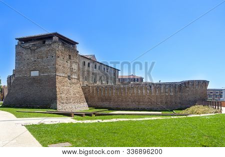 Rimini, Italy. August 10, 2019: The Castel Sismondo (the Malatesta Castle) Was Built By Sigismondo P