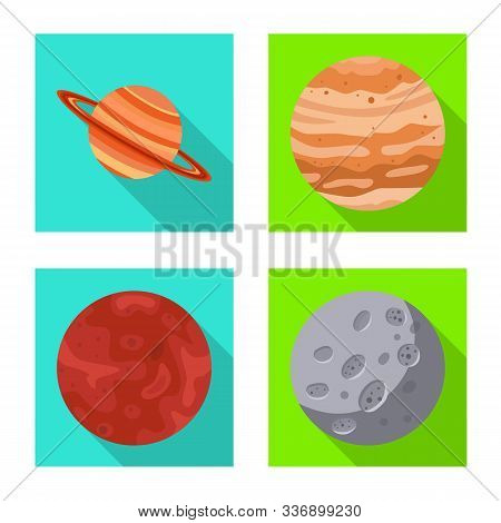 Vector Design Of Galaxy And Orbit Logo. Set Of Galaxy And Cosmos Stock Vector Illustration.