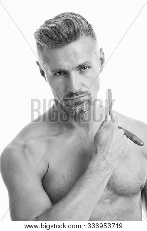 Preparation For Comfortable Shaving. Golden Rules Of Shaving. Barber Hairdresser And Self Care. Male
