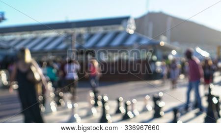 Blur Shot Of V And A Waterfront Shopping Promanade Cape Town South Africa
