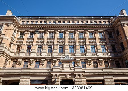 Facade Of The Apartment Building G. Eliseev Built In 1891-1892 By Architect Baranovsky In The Eclect