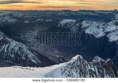 Capturing A Valley In France Att Sunset From The Top