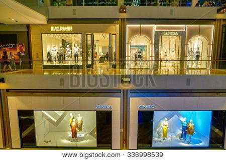 SINGAPORE - CIRCA APRIL, 2019: interior shot of the Shoppes at Marina Bay Sands.
