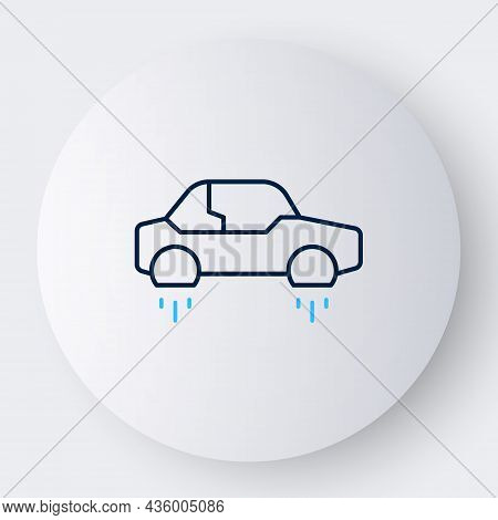 Line Fantastic Flying Car Icon Isolated On White Background. Hover Car Future Technology Future Tran