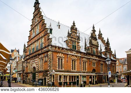 Haarlem, Netherlands, April 4, 2018 - Cityscape Of Haarlem, The Netherlands. View Of Church And Typi