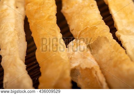 Fried Breadsticks With Salt, Close-up, Selective Focus