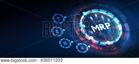 Mrp Material Requirement Planning Manufacturing Industry Business Process Automation. 3d Illustratio
