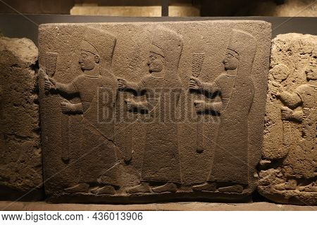 Ankara, Turkey - July 30, 2021: Old Carving In Museum Of Anatolian Civilizations, Ankara City, Turke