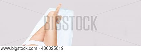 Beauty Leg Skin. Doctor Spa Salon. Woman Wax Result. Healthcare Epication After. Aestethic Treatment