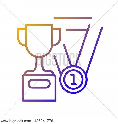 Sports Talent Gradient Linear Vector Icon. Athletic Aptitude. Talented Sportsman. Physical Activity.