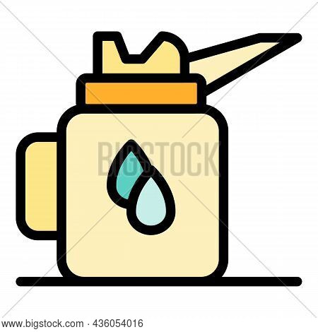 Oilcan Icon. Outline Oilcan Vector Icon Color Flat Isolated