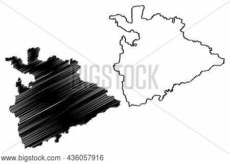 Koppal District (karnataka State, Republic Of India, Gulbarga Division) Map Vector Illustration, Scr