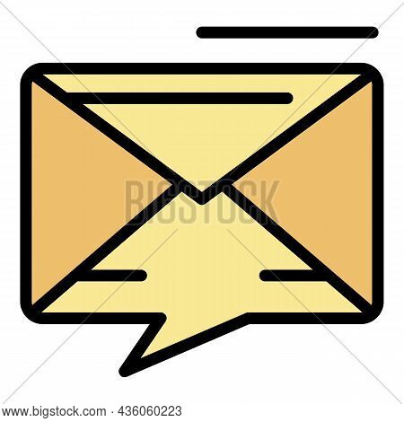 Chat Bubble Envelope Icon. Outline Chat Bubble Envelope Vector Icon Color Flat Isolated