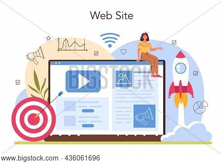 Marketer Online Service Or Platform. Marketing Strategy And Communucation