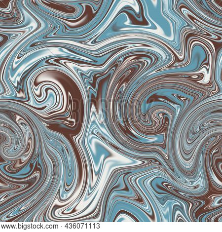 Seamless Twirly Swirly Abstract Liquid Marble Surface Pattern Design For Print