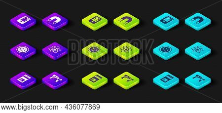 Set Jar With Additives, Transfer Liquid Gun, Petri Dish Bacteria, Atom, Magnet And Experimental Anim