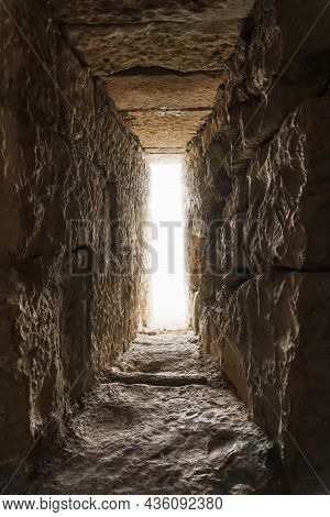 Loophole Is A Narrow Opening In A Breastwork Or In Defensive Stone Walls. Selective Focus