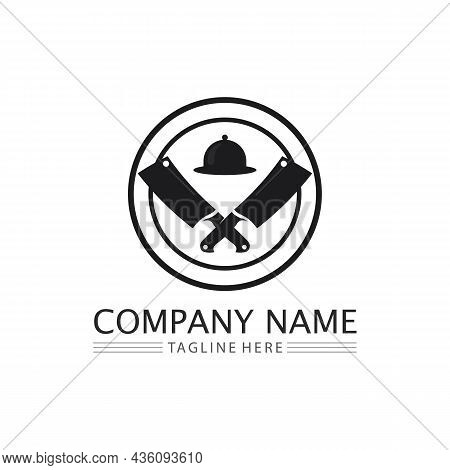Knife And Chef Kitchen Icon Vector Cutlery Kitchen Utensils Symbol For Cooking Design