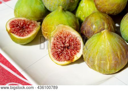 New Harvest Of Fresh Ripe Sweet Fig Fruits