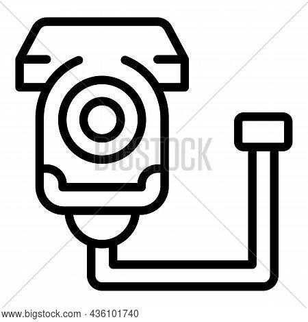 Police Camera Icon Outline Vector. Stop Fraud. Cyber Key