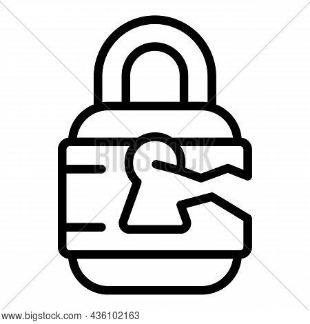 Cyber Padlock Icon Outline Vector. Stop Fraud. Key Money