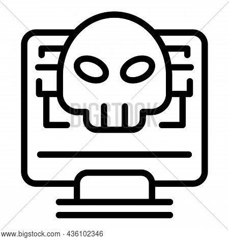 Hacker Pc Icon Outline Vector. Secure Fraud. System Lock