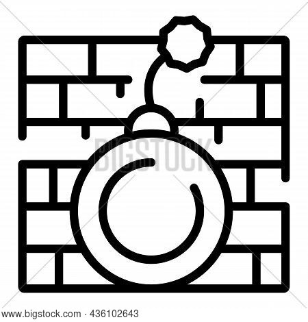 Firewall Bomb Icon Outline Vector. Cyber Money. Hacker Lock