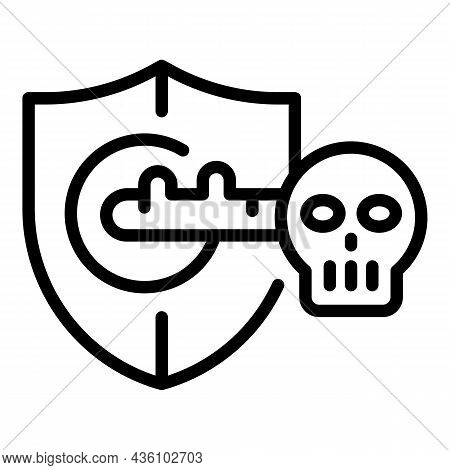 Cyber Key Icon Outline Vector. Secure Money. System Fraud
