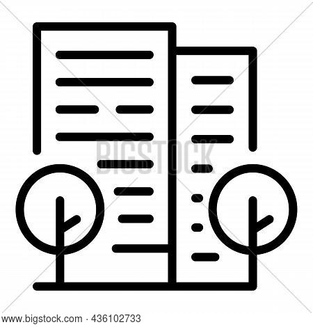 City Building Icon Outline Vector. Multistory Block. Floor Apartment