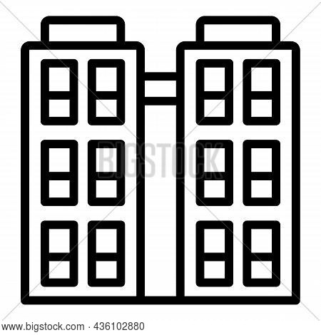 Industry Multistory Icon Outline Vector. City Building. House Block