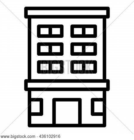 Multistory Perspective Icon Outline Vector. City Building. House Block