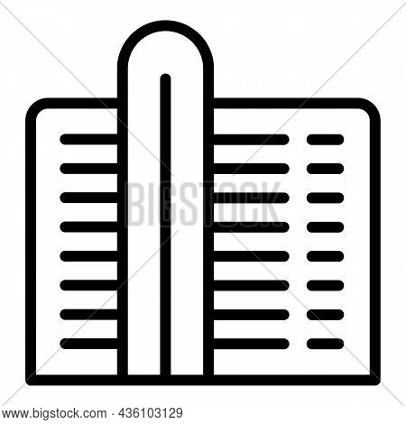 Facade Multistory Icon Outline Vector. House Block. Outside Style