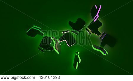 Falling 3d Thumbs Up On Isolated Background. Design. Few Fingers Fall Up And Crumble On Background. 