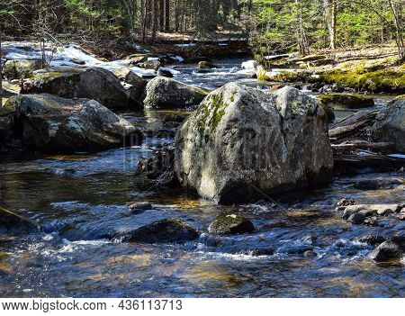 A River Traveling Through  Willard Brook State Forest In Townsend Massachusetts