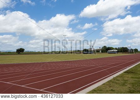 The Marked Lanes Of An Athletic Track