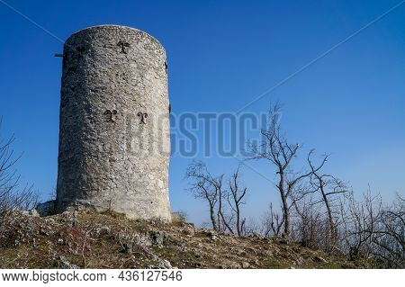 Wilhelmswarte On Mount Anninger In Lower Austria Near Moedling And Baden. Travel And Sport Concept. 
