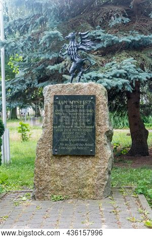 Hel, Poland - July 20, 2021: Monument To Kashubian Jan Mylisz Who Fought For Polish Independence.