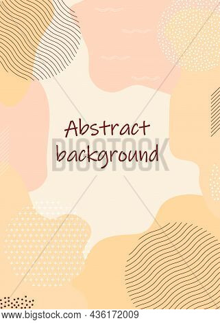 Abstract Beige Background With Burgundy And White Elements. There Is Space For Text. Vector Illustra