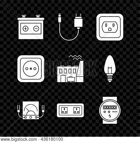 Set Car Battery, Charger, Electrical Outlet In The Usa, Ampere Meter, Multimeter, Voltmeter, And Coa